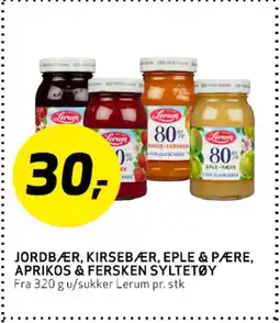 Bunnpris Jordbær, Kirsebær, Eple & Pære, Aprikos & Fersken Syltetøy tilbud