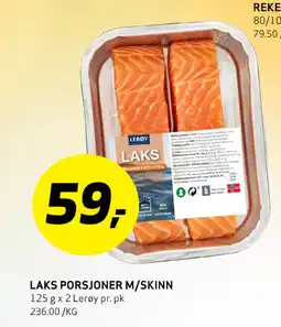 Bunnpris LAKS PORSJONER M/SKINN tilbud