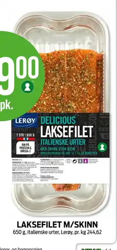Kiwi LAKSEFILET M/SKINN tilbud