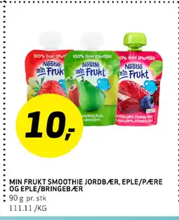 Bunnpris MIN FRUKT SMOOTHIE JORDBÆR, EPLE/PÆRE OG EPLE/BRINGEBÆR tilbud