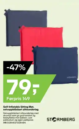 XXL Sport Self-Inflatable Sitting Mat, selvoppblåsbart sitteunderlag tilbud