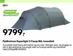 XXL Sport Fjellheimen Superlight 3 Camp Blå, tunneltelt tilbud