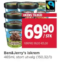 Meny Ben & jerrys chocolate fudge brownie is tilbud