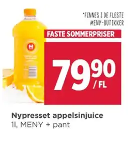 Meny Meny appelsinjuice tilbud