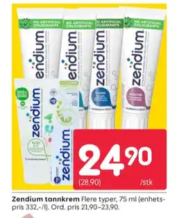 Rusta Zendium tannkrem tilbud