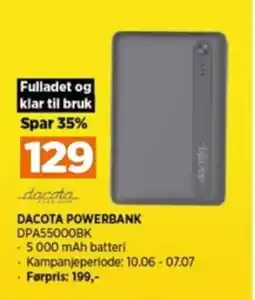 POWER DACOTA POWERBANK DPA55000BK tilbud