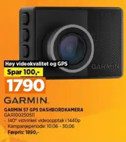 POWER GARMIN 57 GPS DASHBORDKAMERA GAR100250511 tilbud
