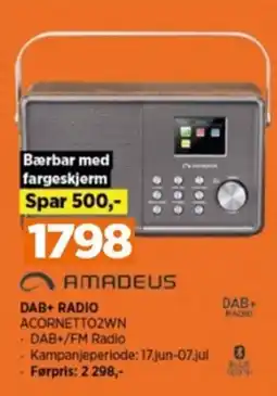 POWER DAB+ RADIO ACORNETTO2WN tilbud