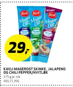 Bunnpris KAVLI MAGEROST SKINKE, JALAPENO OG CHILI PEPPER/HVITLØK tilbud