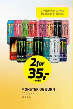 Bunnpris MONSTER OG BURN tilbud
