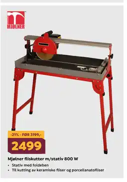 Megaflis Mjølner fliskutter m/stativ 800 W tilbud