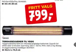 jem & fix TERRASSEVARMER TIL VEGG tilbud