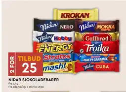 Coop Mega NIDAR SJOKOLADEBARER tilbud