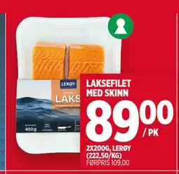 Meny LAKSEFILET MED SKINN tilbud