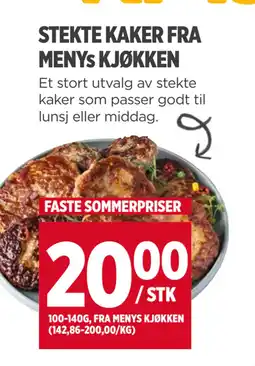 Meny STEKTE KAKER FRA MENYs KJØKKEN tilbud