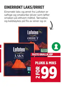 Meny EINERRØKT LAKS/ØRRET tilbud