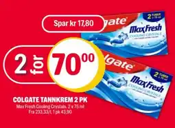Coop Extra COLGATE TANNKREM 2 PK tilbud