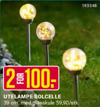 Europris UTELAMPE SOLCELLE tilbud