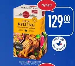 Rema 1000 HALV KYLLING M/ RUB & URTER tilbud