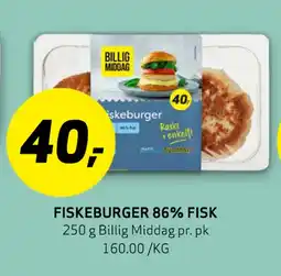 Bunnpris Fiskeburger 86% Fisk tilbud