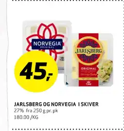 Bunnpris JARLSBERG OG NORVEGIA I SKIVER tilbud