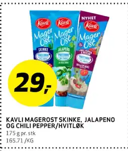 Bunnpris KAVLI MAGEROST SKINKE, JALAPENO OG CHILI PEPPER/HVITLØK tilbud