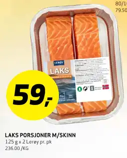 Bunnpris LAKS PORSJONER M/SKINN tilbud