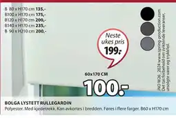 JYSK BOLGA LYSTETT RULLEGARDIN tilbud