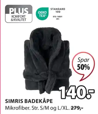 JYSK SIMRIS BADEKÅPE tilbud