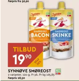Coop Mega Synnøve finden smøreost bacon tilbud