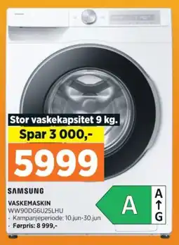 POWER SAMSUNG VASKEMASKIN WW90DG6U25LHU tilbud