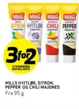 Bunnpris MILLS HVITLØK, SITRON, PEPPER OG CHILI MAJONES tilbud