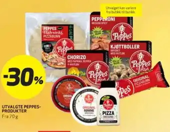 Bunnpris UTVALGTE PEPPES- PRODUKTER tilbud