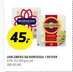 Bunnpris JARLSBERG OG NORVEGIA I SKIVER tilbud