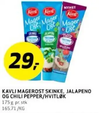 Bunnpris KAVLI MAGEROST SKINKE, JALAPENO OG CHILI PEPPER/HVITLØK tilbud
