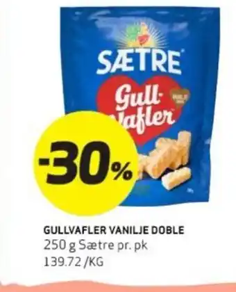 Bunnpris GULLVAFLER VANILJE DOBLE tilbud