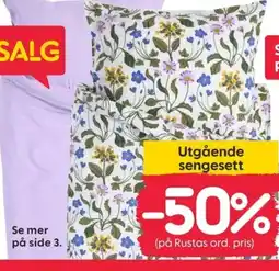 Rusta Utgående sengesett tilbud