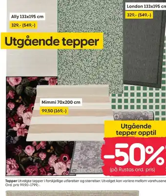 Rusta Tepper tilbud