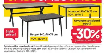 Rusta Spisebord for utendørsbruk tilbud