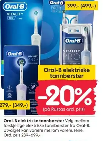Rusta Oral-B elektriske tannbørster tilbud