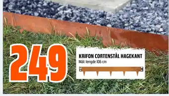 Obs Bygg KRIFON CORTENSTÅL HAGEKANT tilbud