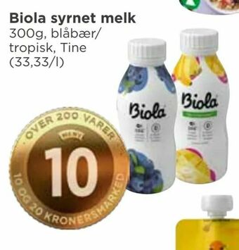 Meny Biola syrnet melk tilbud