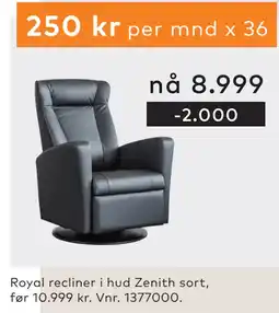 Skeidar Royal recliner tilbud