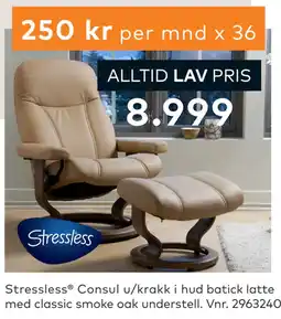 Skeidar Stressless Consul u/krakk tilbud