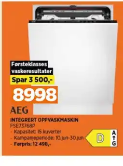 POWER Aeg oppvaskmaskin tilbud