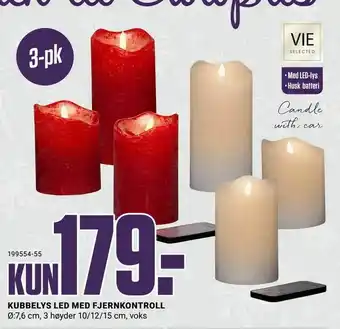 Europris Kubbelys led med fjernkontroll tilbud