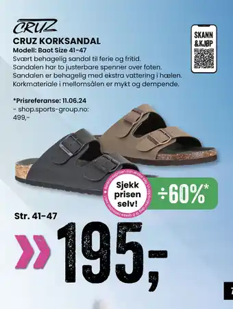 Sport Outlet CRUZ KORKSANDAL tilbud