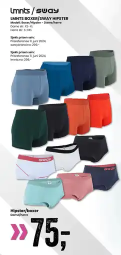 Sport Outlet LMNTS BOXER/SWAY HIPSTER tilbud