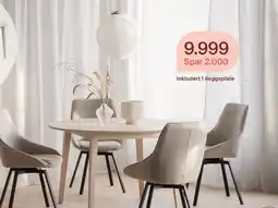 Møbelringen Filippa spisebord inkl 1 illeggsplate tilbud