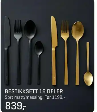 Jernia Bestikksett 16 deler tilbud